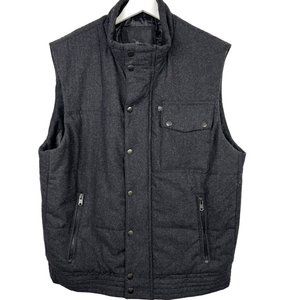 Marc Anthony Vest Mens XL Charcoal Gray Full Zip Snap Front Sleeveless Quilted
